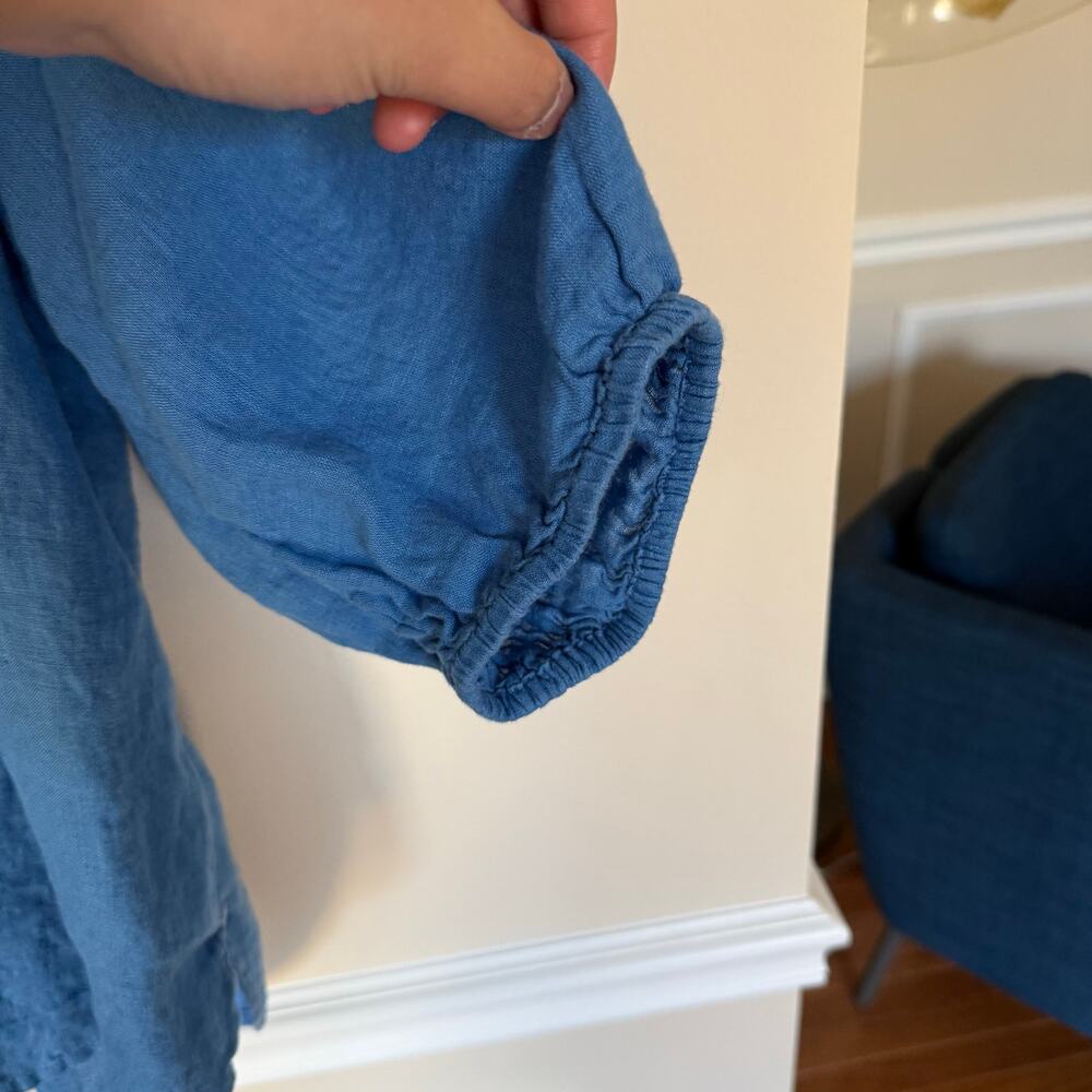 J. Jill Blue Peasant-Style Linen Blouse - Picture 5 of 11